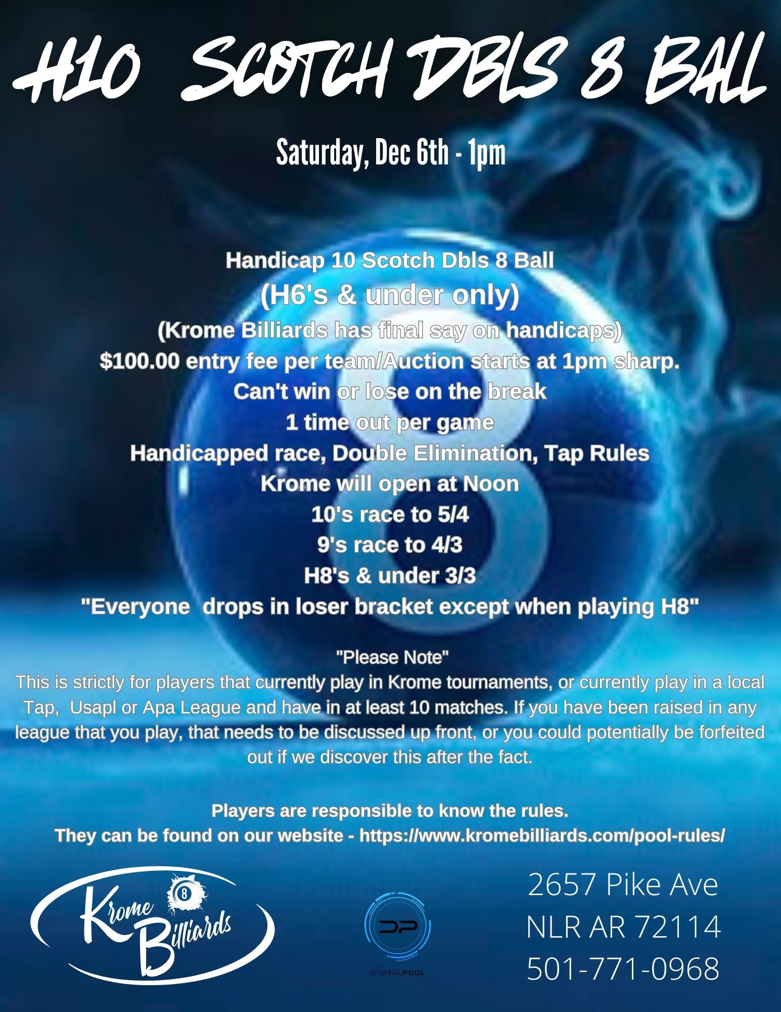 Tournament flyer / rules image